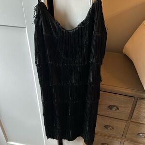 Black Fringe Flapper Dress